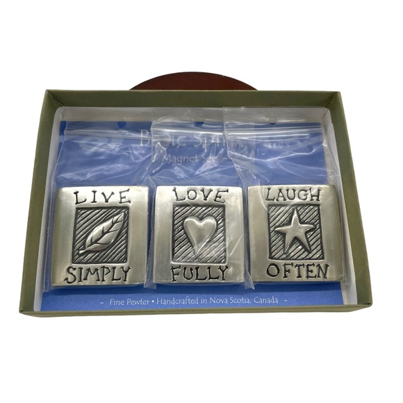 Basic Spirit Set of 4 Pewter Magnets - Live Simply, Love Fully and Laugh Ofter! - Picture 6 of 8